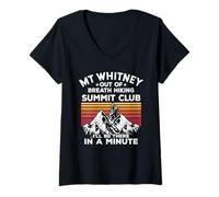 Mujer MT Whitney Fuera de Breath Hiking Summit Estaré allí en un Camiseta Cuello V