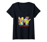 Mujer MTV Beavis And Butt-Head Tie Dyed Vintage Camiseta Cuello V