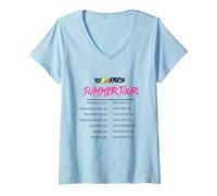 Mujer MTV Yo! Raps Summer Tour City List Neon 90s Hip Hop Camiseta Cuello V