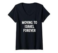 Mujer Mudarse a Israel para siempre Camiseta Cuello V