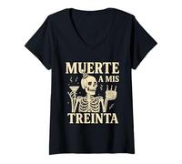 Mujer Muerte a mis Treinta, Diseño Divertido 40 cumpleaños Camiseta Cuello V