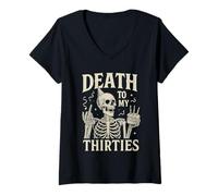 Mujer Muerte a mis Treinta Gracioso cumpleaños número 40 Camiseta Cuello V