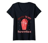 Mujer Muerte a mis veinte años 20 30 cumpleaños Camiseta Cuello V
