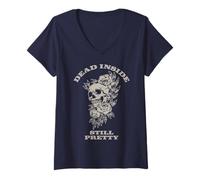 Mujer MUERTO DENTRO TODAVÍA BONITO Camiseta Cuello V
