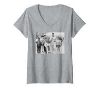 Mujer Muhammad Ali Campeón de Boxeo se presenta con estudiantes universitarios Camiseta Cuello V