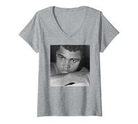Mujer Muhammad Ali Cassius Clay entrena boxeo Karl Mildenberger Camiseta Cuello V