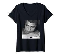 Mujer Muhammad Ali Cassius Clay Karl Mildenberger Entrenamiento de boxeo Camiseta Cuello V