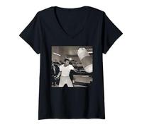 Mujer Muhammad Ali Cassius Entrenamiento de boxeo en arcilla 1966 Camiseta Cuello V