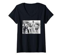 Mujer Muhammad Ali Champion Boxer corre con estudiantes universitarios Camiseta Cuello V