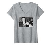 Mujer Muhammad Ali Ex Campeón Mundial de Boxeo Peso Completo 1984 Camiseta Cuello V