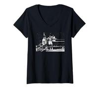 Mujer Muhammad Ali Vs Leon Spinks II Batalla de boxeo de Nueva Orleans Camiseta Cuello V
