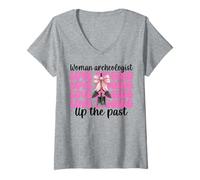 Mujer Mujer arqueóloga ama desenterrar la arqueología del pasado Camiseta Cuello V