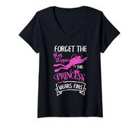 Mujer Mujer Buceador Esta Princesa Viste Aletas Divertida Chica Buceo Camiseta Cuello V