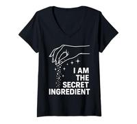 Mujer Mujer Divertida, cocinera culinaria, Chef de Cocina, el ingrediente Secreto Camiseta Cuello V