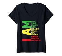 Mujer Mujer Educatd Negra Camiseta Cuello V