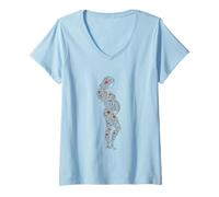 Mujer Mujer Embarazada Silueta Floral Naturaleza Arte Camiseta Cuello V
