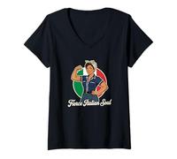 Mujer Mujer Italiana Feroz Herencia Italiana del Alma Camiseta Cuello V