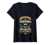 Mujer Mujer Leyendas Febrero 1996 Hombre Mujer 30 Años Cumpleaños Camiseta Cuello V