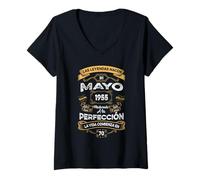 Mujer Mujer Leyendas Mayo 1955 Hombre Mujer 70 Años Cumpleaños Camiseta Cuello V