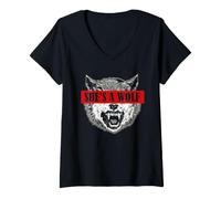 Mujer Mujer Lobo Ella es un Lobo Cita Mujeres Camiseta Cuello V