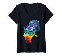 Mujer Mujer Una mujer fuerte se defiende a sí misma Tie Dye Camiseta Cuello V