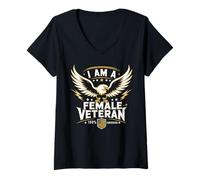 Mujer Mujer Veterana USA Veterans Day US Army Mom Veteran Women Camiseta Cuello V