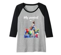 Mujer Mujer viajando por el mundo con maletas Camiseta Manga Raglan