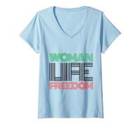 Mujer Mujer Vida Libertad IRÁN Zan Zendegi Azadi Irán Persa Camiseta Cuello V