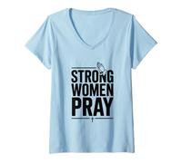 Mujer Mujeres Fuertes Oran Inspiradoras Fe Empoderamiento Camiseta Cuello V