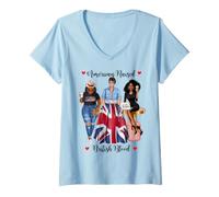 Mujer Mujeres Negras de Sangre estadounidenses y británicas Camiseta Cuello V