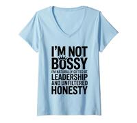 Mujer Mujeres no mandonas de liderazgo y honestidad naturalmente dotadas Camiseta Cuello V