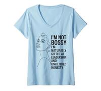 Mujer Mujeres no mandonas de liderazgo y honestidad naturalmente dotadas Camiseta Cuello V