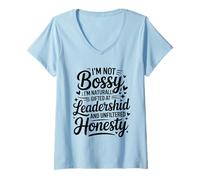 Mujer Mujeres no mandonas de liderazgo y honestidad naturalmente dotadas Camiseta Cuello V