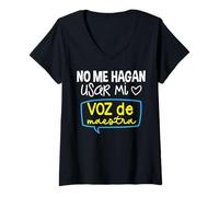 Mujer Multilingual Hispanic Heritage Spanish Teacher Maestra Camiseta Cuello V