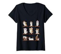 Mujer Munchkin Cat Yoga Camiseta Cuello V