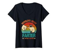 Mujer Mundos Vintage Mejor Farter I Mean Father Best Cat Dad Ever Camiseta Cuello V