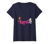 Mujer Muñecas Sasha y Cloe con Logotipo de Bratz Camiseta Cuello V