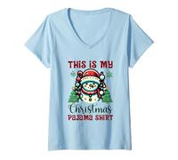 Mujer Muñeco Nieve Invierno Navidad This Is My Christmas Pajama Camiseta Cuello V