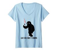 Mujer Murderous Sloth with Knife Halloween Gag Gift For Sloth Fans Camiseta Cuello V