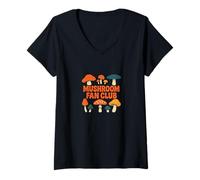 Mujer Mushroom Fan Club Cottagecore Forager Diseño estético Camiseta Cuello V