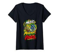 Mujer Music Movement Power Divertida Capoeira Roda Fighter Camiseta Cuello V