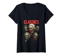 Mujer Música Clásica Compositor Clásico Zombie Death Metal Band Camiseta Cuello V