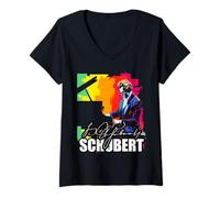 Mujer Música Clásica Piano Franz Schubert Camiseta Cuello V