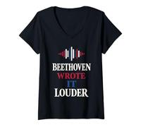 Mujer Música Juego de Palabras Clásico Compositor Orquesta Nerd Regalo Humor Camiseta Cuello V
