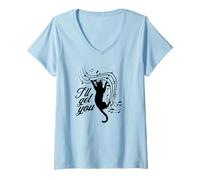 Mujer Musical Cat Musical Música I'll get you Partituras Camiseta Cuello V