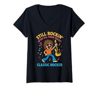 Mujer Músico amante de la música rock clásico 1970s 1980s 1990s Para hombres Camiseta Cuello V