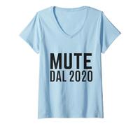 Mujer Mute dal 2020 Ironica Divertente Ufficio Smart Working Call Camiseta Cuello V