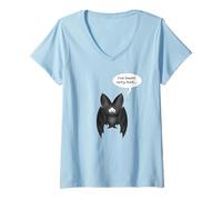 Mujer Muy Mal murciélago Triste, Lindo y Divertido lo Siento Vampiro Halloween Camiseta Cuello V