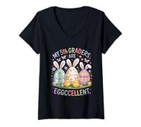 Mujer My 5th Graders Are Eggccellent - Easter Fifth Grade Teacher Camiseta Cuello V