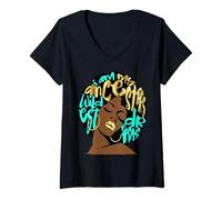 Mujer My Ancestors Wildest Dream Aqua Teal History Black Girl Camiseta Cuello V